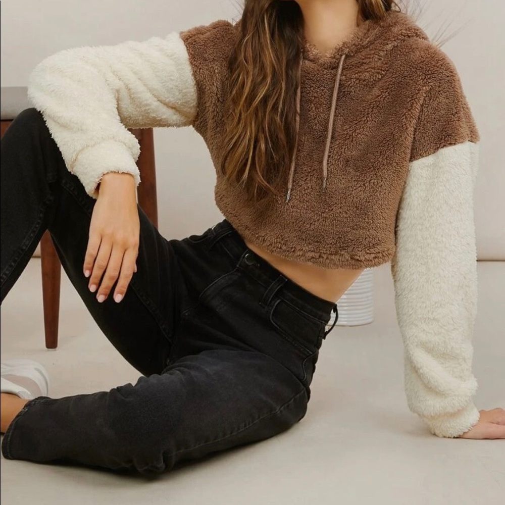 Super cropped Teddy Fluffy cropped sweater